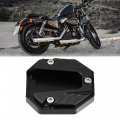 X Autohaux Universal Motorcycle Kickstand Pad Cnc Side Stand Foot Extension Support Plate Black