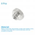 Uxcell Knurled Thumb Nuts 8pcs M3 Carbon Steel Nut High Head Through Hole For 3d Printer Part Silver