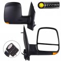 Ocpty Black Right Side Mirror Fit For 2008-2015 Chevy Express 2500 Textured Glass Manual Folding Heated Turn Signal