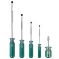Fixinus 5-piece Flat Screwdriver Set Magnetic Slotted Head Professional Non-slip Grip Screwdrivers Precision 3mm 4mm 5mm 6mm