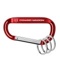 Ram Power Wagon Laser Etched Red Metal Carabiner Keychain With Split Rings 3 In X 1 5 Modern Style Key Organizer