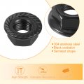 Uxcell M12x1 5mm Serrated Flange Hex Lock Nuts 25pcs 304 Stainless Steel Non-slip Metric Hexagon Nut Full Thread Bright Finish