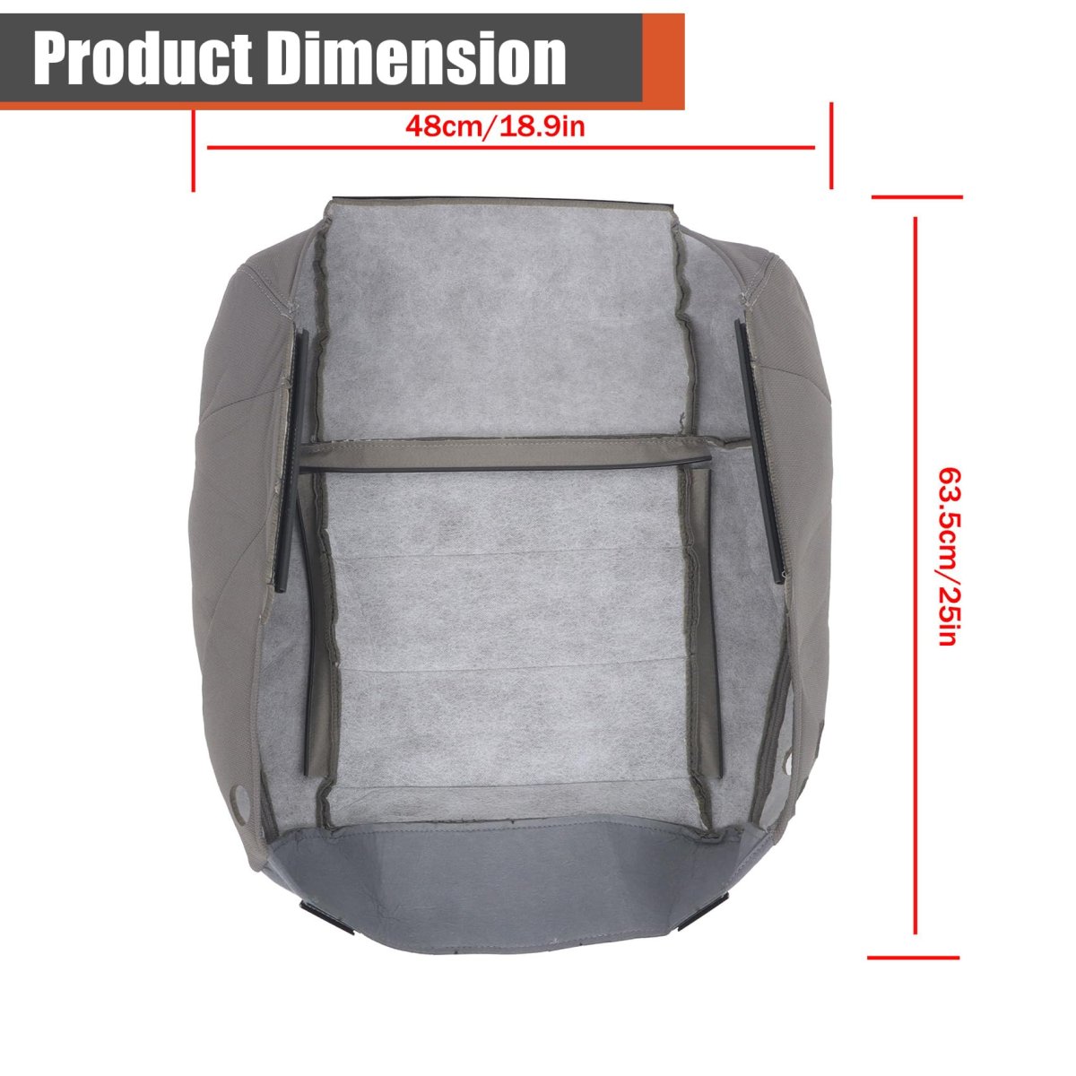 Front Driver Bottom Seat Cover Gray Cloth Replacement For 2007-2012