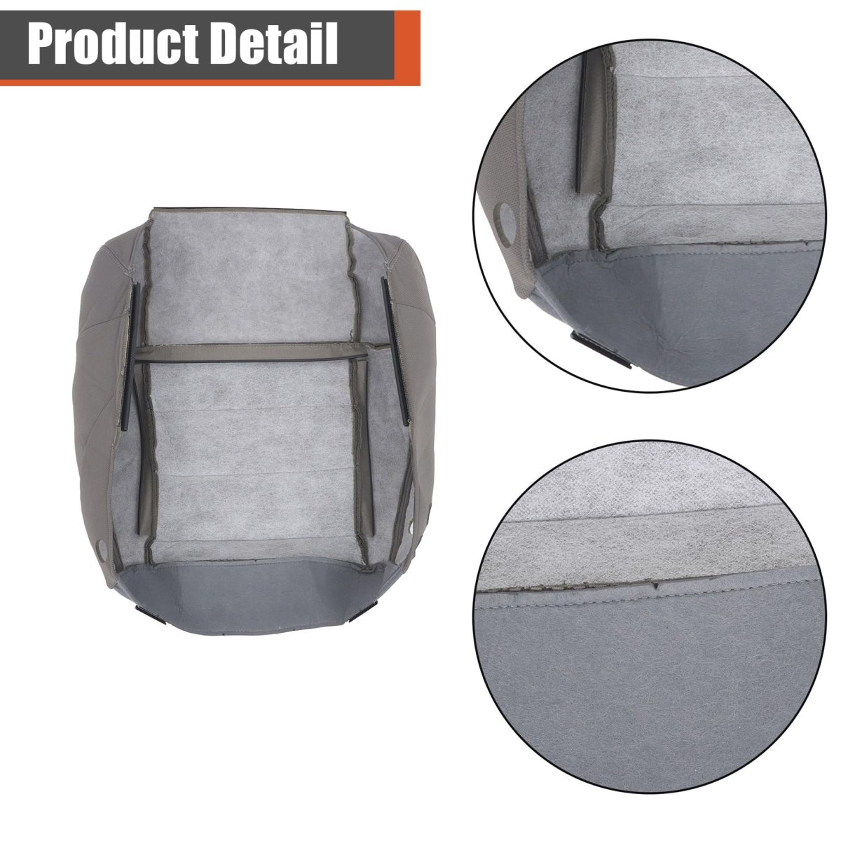 Front Driver Bottom Seat Cover Gray Cloth Replacement For 2007-2012