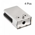Uxcell 304 Stainless Steel Glass Clamp 2pcs Clip Curved Back Square Bracket For Thickness 10-12mm Balustrade Staircase Handrail