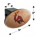 Cowgirl Pinup Riding Bucking Bull Rodeo Oval Tow Trailer Hitch Cover Plug Insert