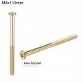 Uxcell M8x110mm Furniture Screws Hex Socket Zinc Plated Fasteners Bolts Half-thread Carbon Steel 10pcs