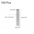Uxcell 100pcs Hex Socket Grub Screw M4x20mm 304 Stainless Steel Head Set Screws Flat Point Bolt For Door Handles Light Fixture