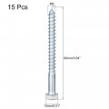 Uxcell Hex Lag Screws M8 X 90mm Carbon Steel Zinc Plated Half Thread Self-tapping Bolts For Wood Screw 15pcs
