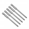Uxcell 5 Pcs 4mm Ph1 Magnetic Phillips Screwdriver Bits 1 4 Inch Hex Shank 3-inch Length S2 Power Tool