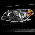 Auto Dynasty Black Housing Amber Corner Headlight Head Lamps Tool Kit Compatible With Chevy Malibu 08-12