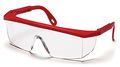 Pyramex Integra Safety Eyewear Clear Lens With Red Frame 