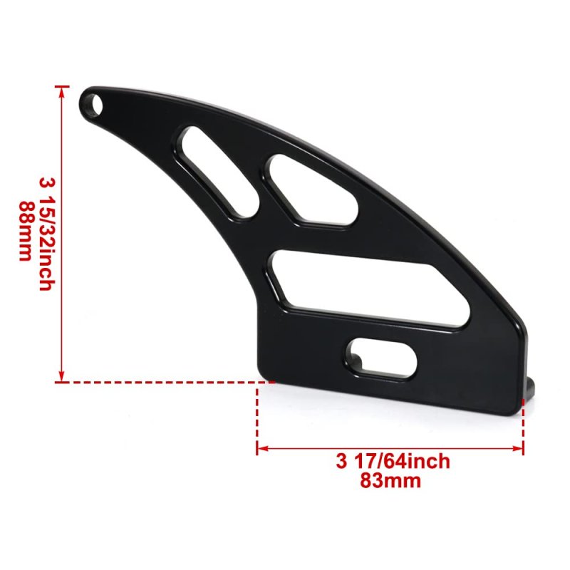 Universal Lower Chain Guard Racing Toe For Motorcycles Cnc Aluminum Black Anodized Bolt On Install With Mounting Bolts Model