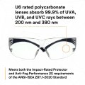 3m Securefit 200 Series Sf201sgaf-blu Blue Temples Clear Scotchgard Anti-fog Lens