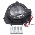 Httmt- Black W Green Led Left See Through Engine Stator Cover Compatible With 2003-2006 Hond Cbr 600rr P N Mt313-006a-bk