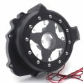 Httmt- Black W Green Led Left See Through Engine Stator Cover Compatible With 2003-2006 Hond Cbr 600rr P N Mt313-006a-bk