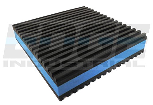 Heavy Duty Anti Vibration Isolation Pads X Ribbed Rubber With Blue Composite Foam Center