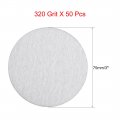 Uxcell 50 Pcs 3-inch Aluminum Oxide White Dry Hook And Loop Sanding Discs Flocking Sandpaper 320 Grits