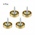 Uxcell Mirror Screws Decorative Cap Fasteners Cover Nails Electroplated Wire Drawing Golden 22mm 0 87 4pcs