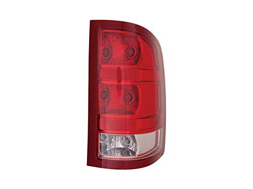 Right Passenger Side Tail Light Assembly 2nd Design With Small 921 Back Up Bulb Without Dark Red Trim Compatible 2010-2013 Gmc
