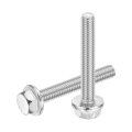 5pcs M6 X 40mm Hex Serrated Flange Bolts Screws 304 Stainless Steeld Head Flange Hexagon For Households Machine Tools And Diy 