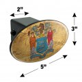 Rustic Distressed New Jersey State Flag Oval Tow Trailer Hitch Cover Plug Insert