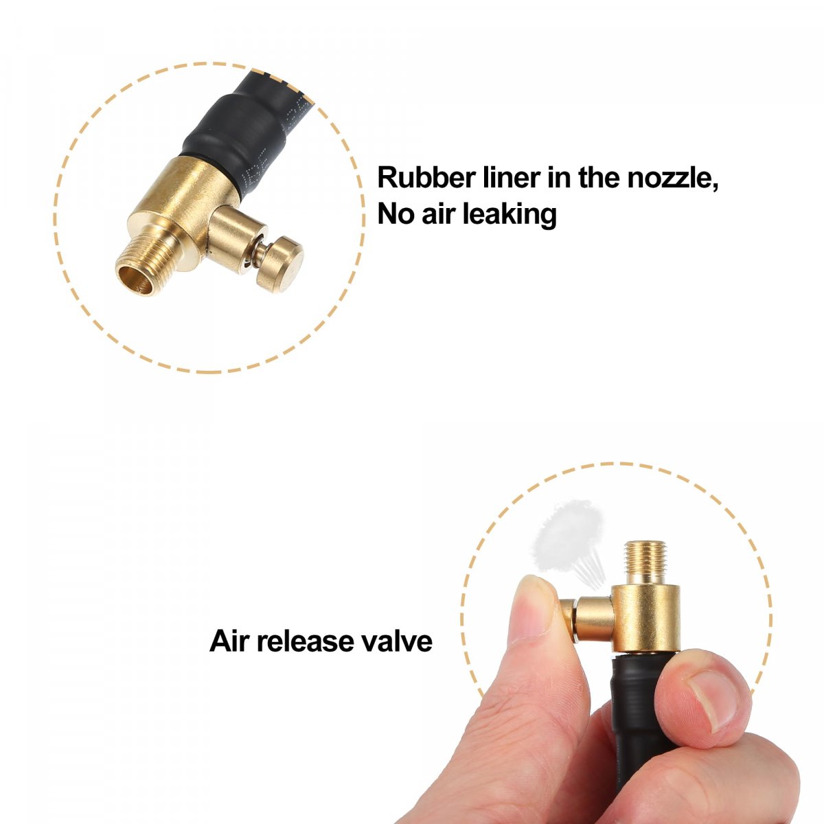 Flexible 150cm 59 1 Tire Valve Connect Pipe Air Inflator Extension Rubber Hose Vent Deflated Style For Car Motorbike Metal