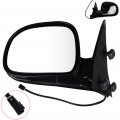Ocpty Black Driver Side View Mirror Smooth With Power Adjustment Manual Fold Non-heated Compatible For 1994-1997 Chevrolet S10