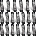 20 Pack Led Emergency Strobe Lights 6 Amber White Surface Mount Flashing Warning Construction Caution For Truck Off Road Car 