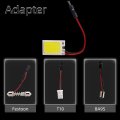 Grandviewtm 10pcs White Cob 18smd Led Panel Dome Festoon Car Interior Reading Light Lamp T10 Adapter Ba9s Dc12v 26mmx16mm