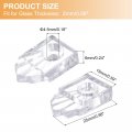 Uxcell 50set Glass Retainer Clips Kit 25mm Plastic Cabinet With Screws For Fixing 2mm Thick Doors Mirror Clear