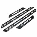 Ipick Image Compatible With Ram Power Wagon Black Real Carbon Fiber 4 Pcs Universal Car Door Sill Step Protector Kick Plates