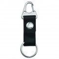 Graphics More Ford Mustang Logo Keychain With Leather Fabric Belt Clip-on Carabiner