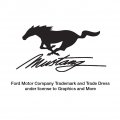 Graphics More Ford Mustang Logo Keychain With Leather Fabric Belt Clip-on Carabiner