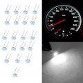20 Pack White Mini Led Bulbs 4 7mm For Gm Gmc Instrument Cluster Speedometer Backlight T5 Wedge Base Dashboard Indicator Light