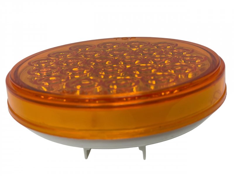 4 In Round Led Recessed Amber Strobe Light 24 Dot Sae Approved Waterproof High Powered Warning Lights For Towing Trucks And