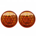 4 In Round Led Recessed Amber Strobe Light 24 Dot Sae Approved Waterproof High Powered Warning Lights For Towing Trucks And