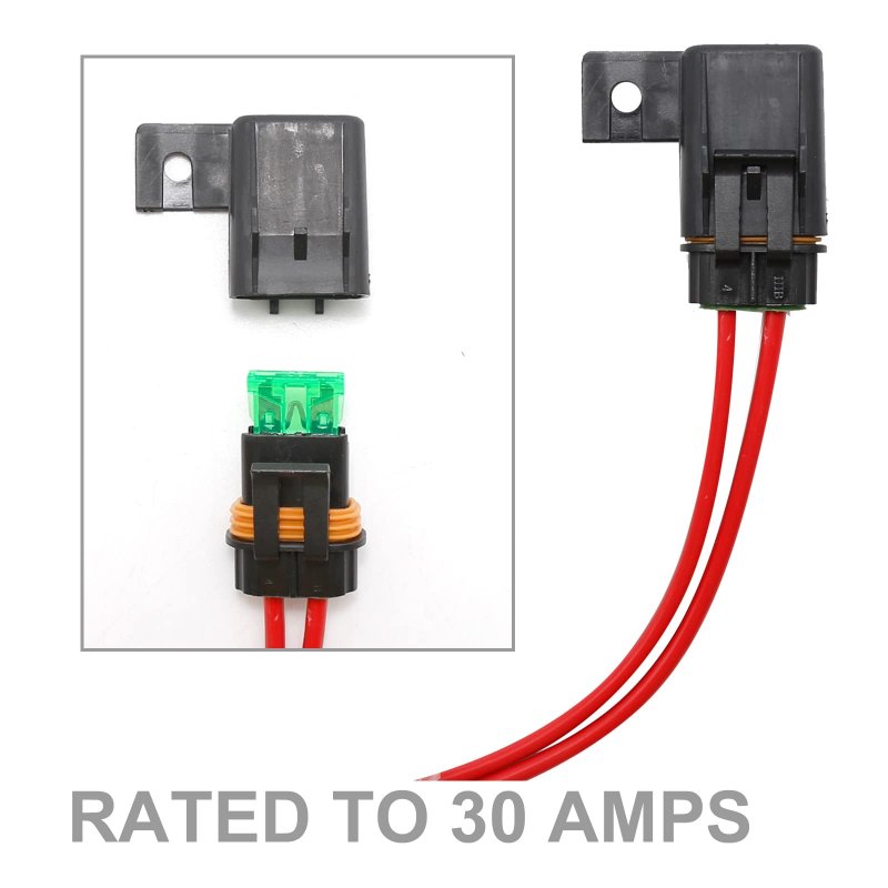 6 Pcs Fuse Holder 12v 30 Amps Weatherproof Blade Style Ato Atc For Automotive And Marine With Covers 12 Awg Tinned Copper 8 In