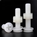 Hscrstar Nylon Flat Head Cross Plastic Mechanical Screw M8x40mm 10sets White Nut And Washer
