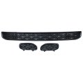 Front Bumper Lower Grille And Left Right Side Tow Hook Cover Cap For Dodge Ram 1500 2019-2024 