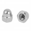Uxcell Hex Cap Nuts 20pcs 1 4 -20 Dome 304 Stainless Steel Hexagon Decorative Nut For Screws Bolts Silver Tone
