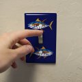 Tuna Fish Design Plastic Wall Decor Toggle Light Switch Plate Cover 