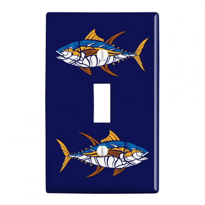 Tuna Fish Design Plastic Wall Decor Toggle Light Switch Plate Cover