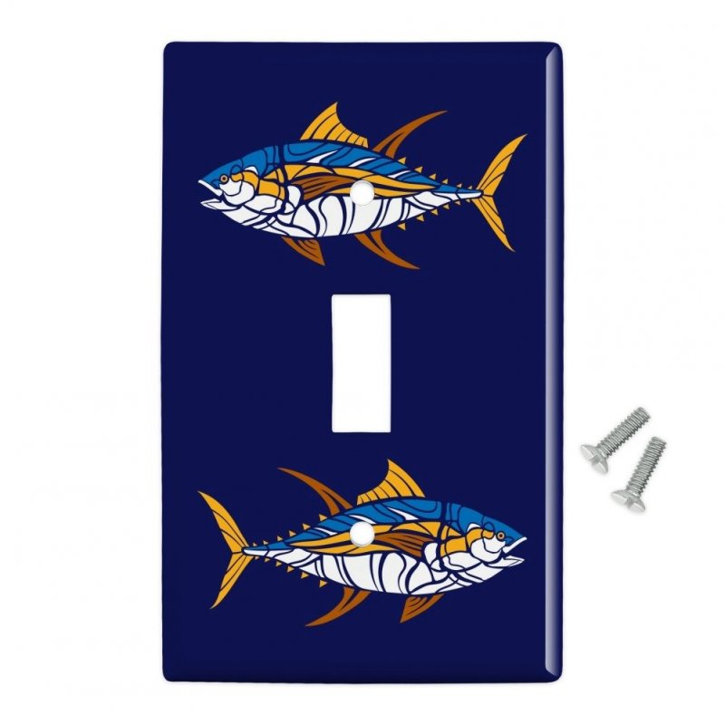 Tuna Fish Design Plastic Wall Decor Toggle Light Switch Plate Cover