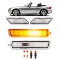 Hecasa 4 Pcs Halogen Front Bumper Light Side Marker For 1996-2002 W E37 Z3 Roadster M Coupe M Replacement 63148400409