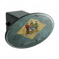 Rustic Delaware State Flag Distressed Usa Oval Tow Trailer Hitch Cover Plug Insert