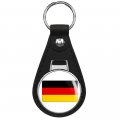 Prs Vinyl German Flag Stripes Only Country Germany Deutschland Black Leather Keychain Silver Keyring 