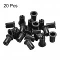 Uxcell M6 Rivet Nuts Carbon Steel Zinc-plated Knurled Flat Head Threaded Insert Nut Black 20pcs
