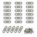 Flat Straight Brace Stainless Steel 40 X 16 Mm Metal Mending Plates For Wood Furniture Shelf Cupboard 20 Pieces With Screws 