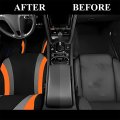 Universal Fit Car Seat Covers Full Set Breathable Fabric Protectors With 2mm Sponge Orange For Cars Suvs And Mpvs Includes 25